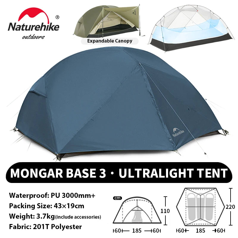 Ultralight 2-Person Waterproof Trekking Tent 20D Nylon 1.8kg