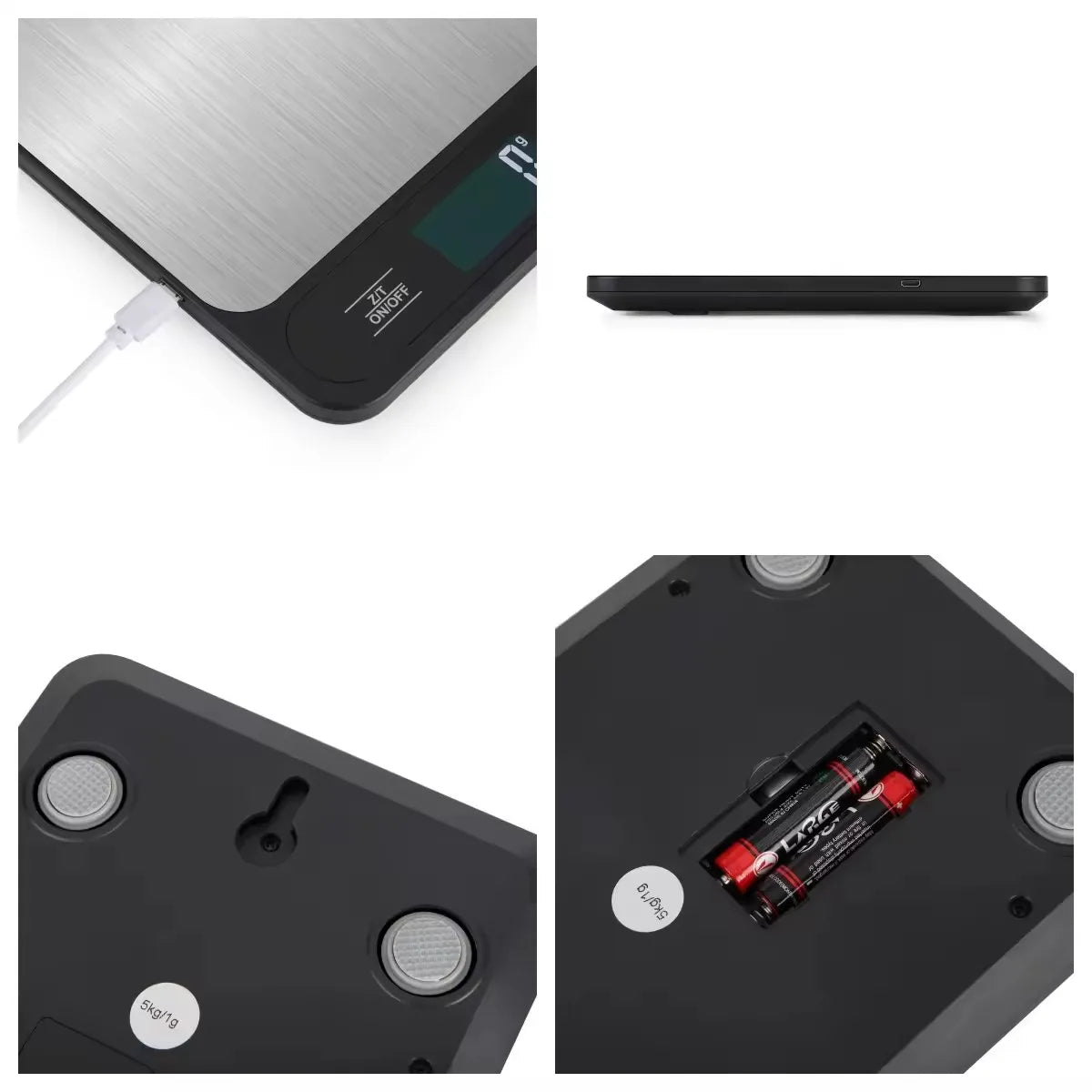 Digital Kitchen Scale - Battery or USB Charging