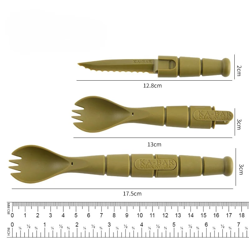 Compact Outdoor Fork and Spoon Tool