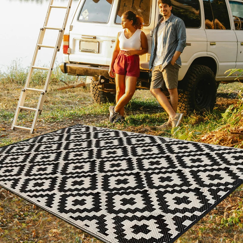 Reversible Outdoor Rug for Camping, Patio and Picnic Use