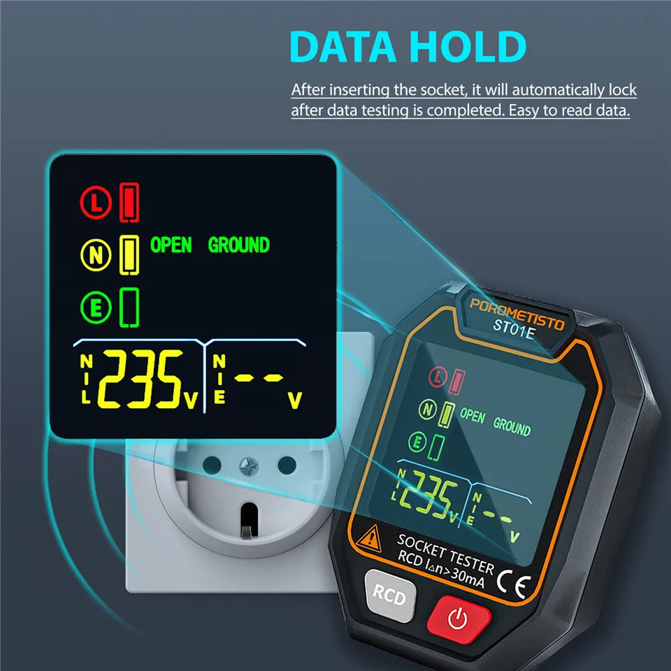 ST01 Digital Socket Tester - Plug Options