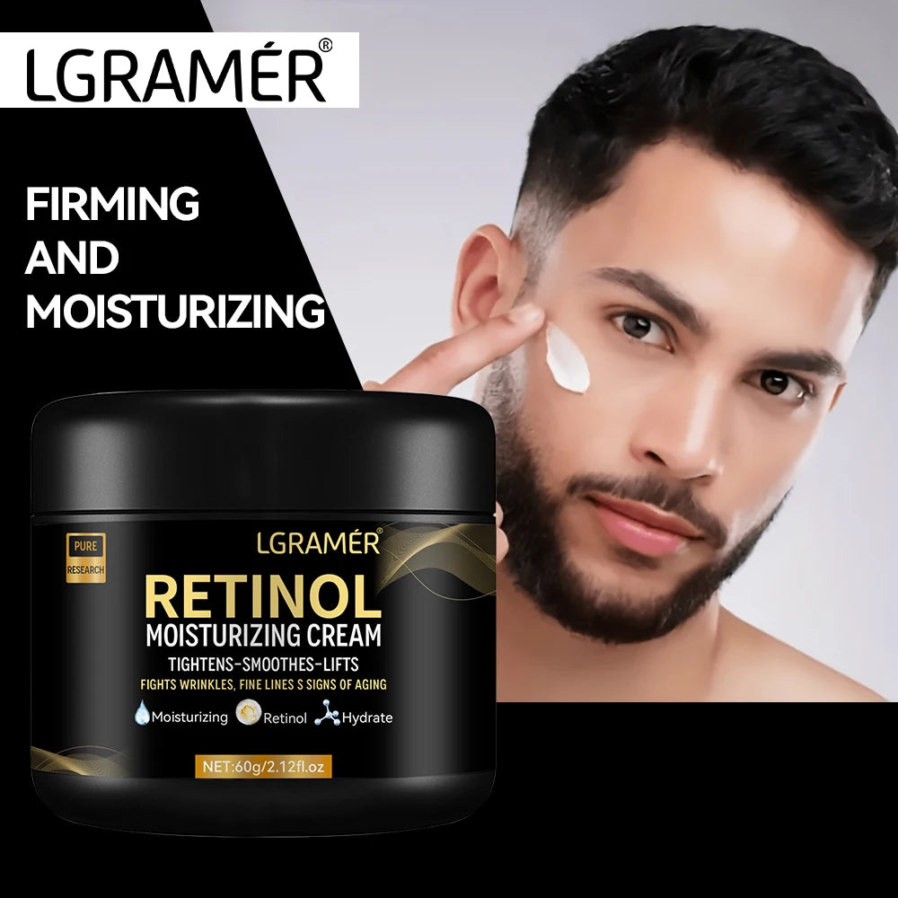 Men's Retinol Face Moisturizer Moisturizing Retinol Cream Anti-Wrinkle Aging Moisturizing Shrink Pores Whitening Smooth Retinol 