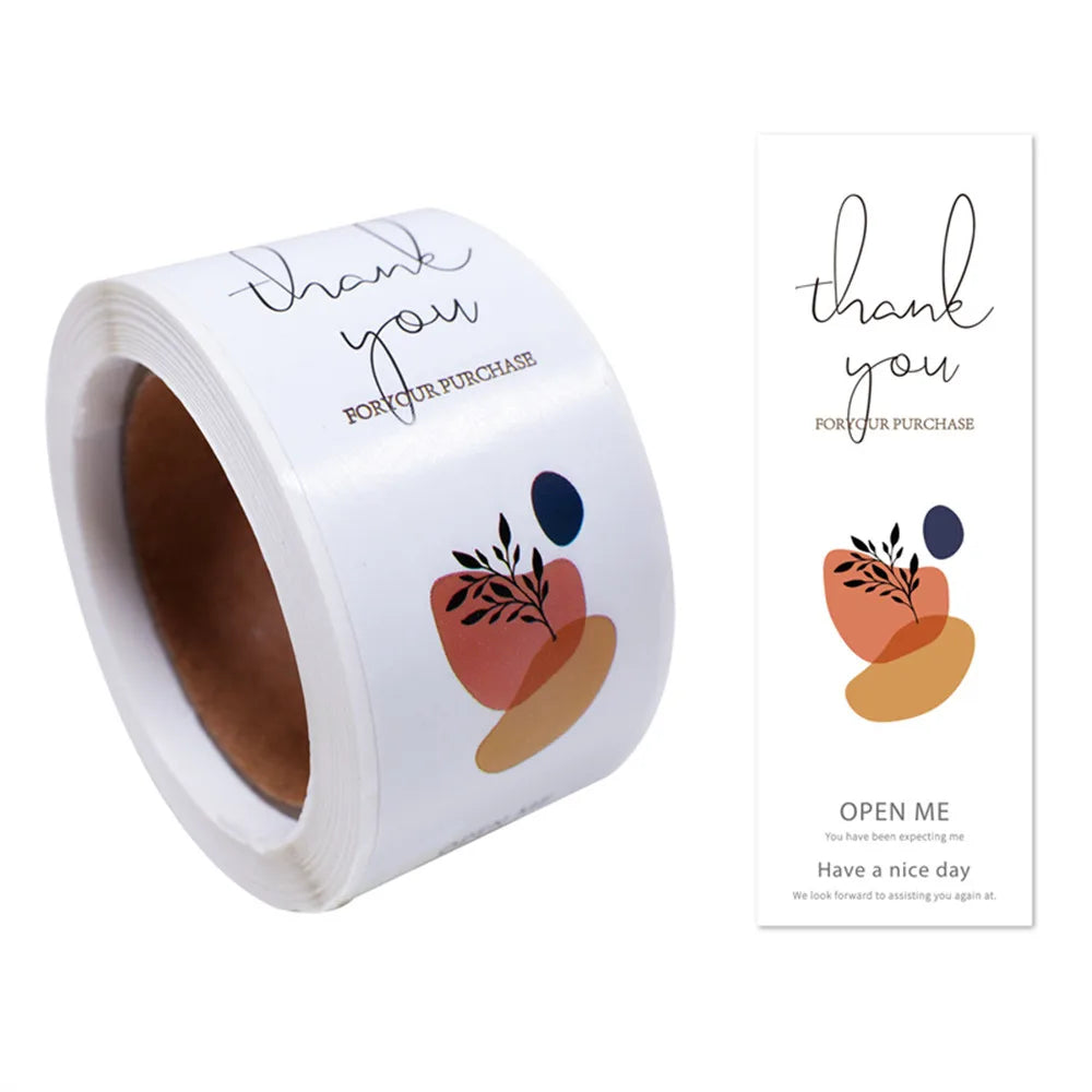 100pcs/roll Naljepnice za pečat s natpisom Hvala Male naljepnice za ukras poklona za male tvrtke Ovaj paket također je sretan što vas vidi