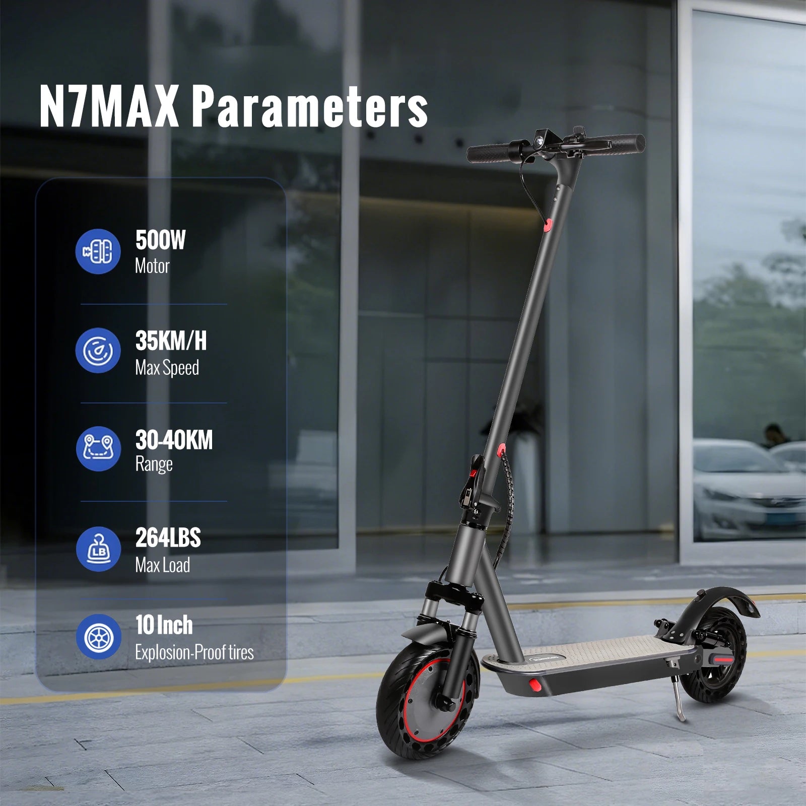 N7PRO 350W Adult Electric Scooter 36V 10.4Ah Escooter Kick Scooter Support APP Lightweight Long Range 30km Scooter EU Warehouse 