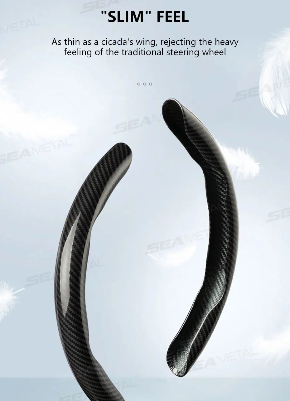 SEAMETAL Car Steering Wheel Cover Self-Adhesive Steer Wheel Hard Shell Protection Cover Anti-Scratch 37-39cm Steering Protector
