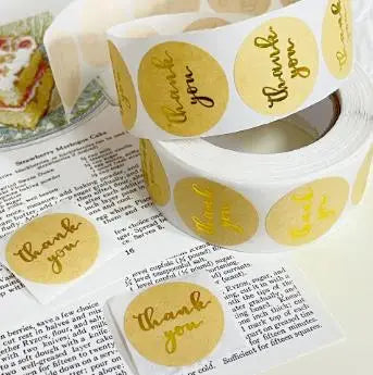 Adesivi Grazie Rosa e Nero Rotolo a Stampa a Caldo