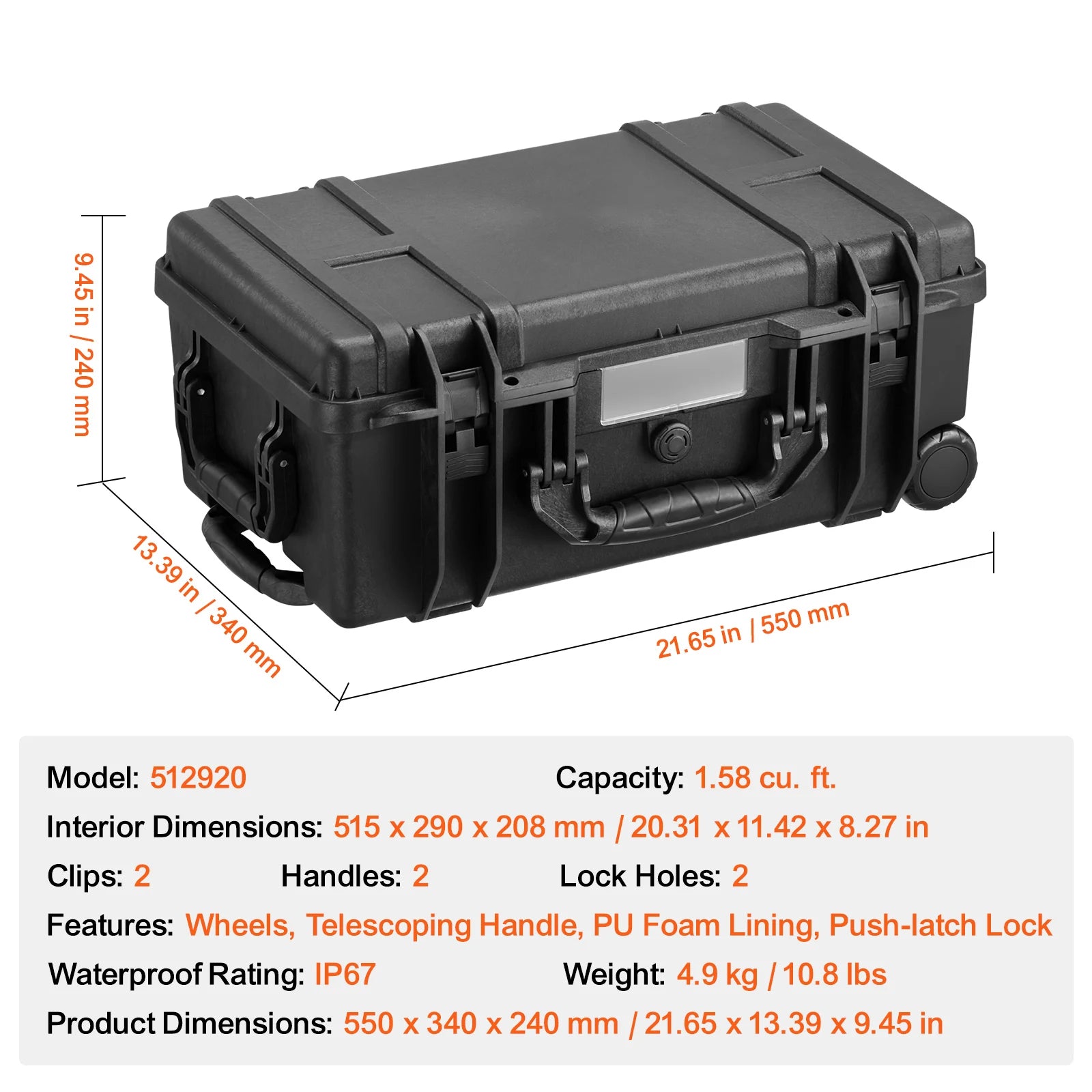 IP67 Waterproof Hard Case with Custom Foam & Secure Lock Design