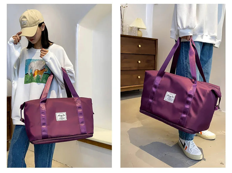 UNIXINU Carry On Travel Duffle Bag Nylon Waterproof Sports Gym Tote Bags for Women Large Capacity Storage Luggage Handbag 