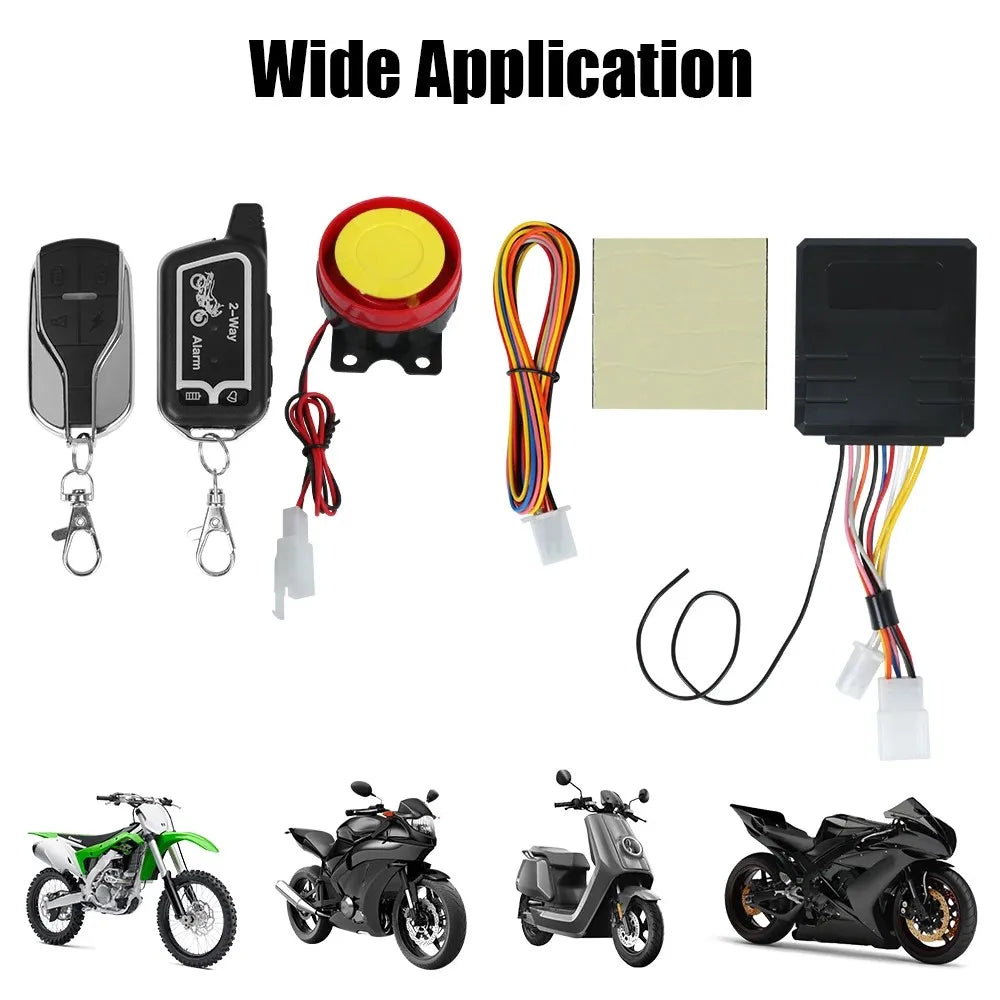 12 V Motorcycle Alarm with Two-Way Remote
