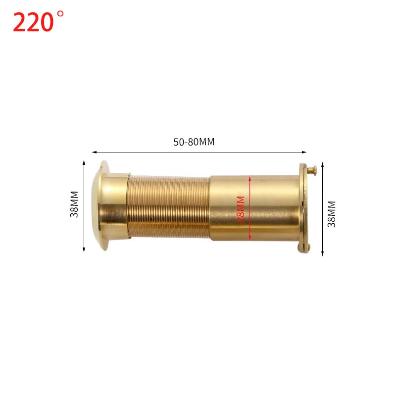 Brass Door Viewer with Privacy Cover