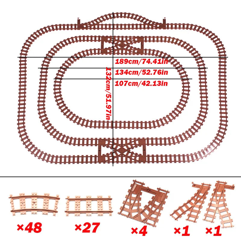 Plast togsporlayout-valg med krysseelementer