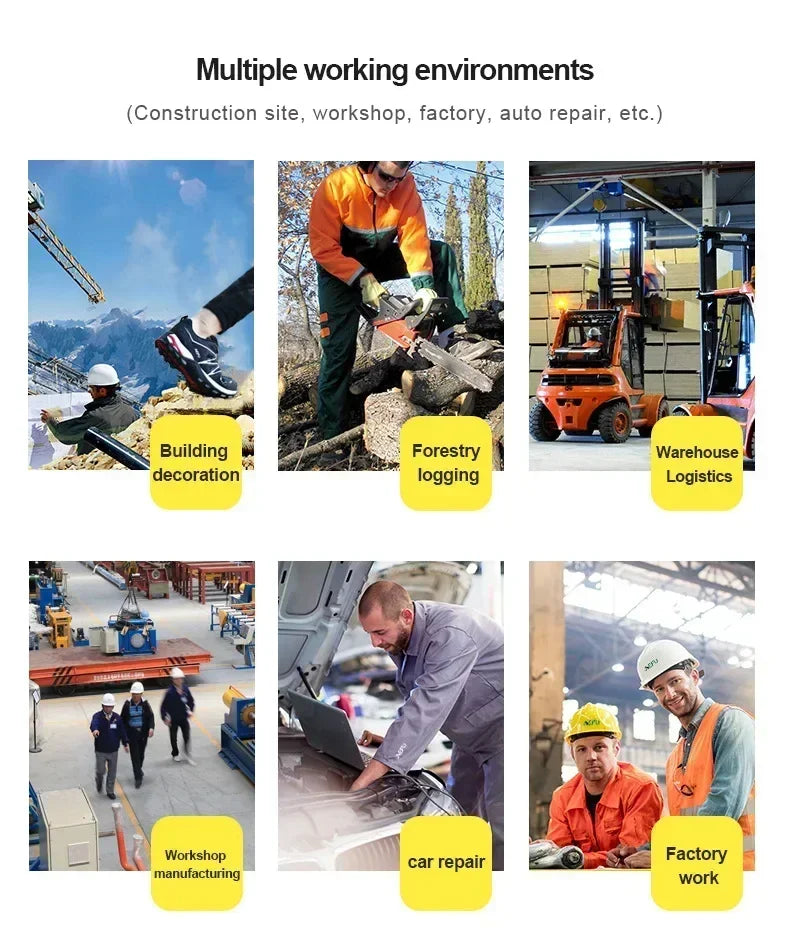 Rotating Button New Safety Shoes Men Anti-smash Anti-puncture Work Shoes Fashion Men Sport Shoes Security Protective Boots Men 