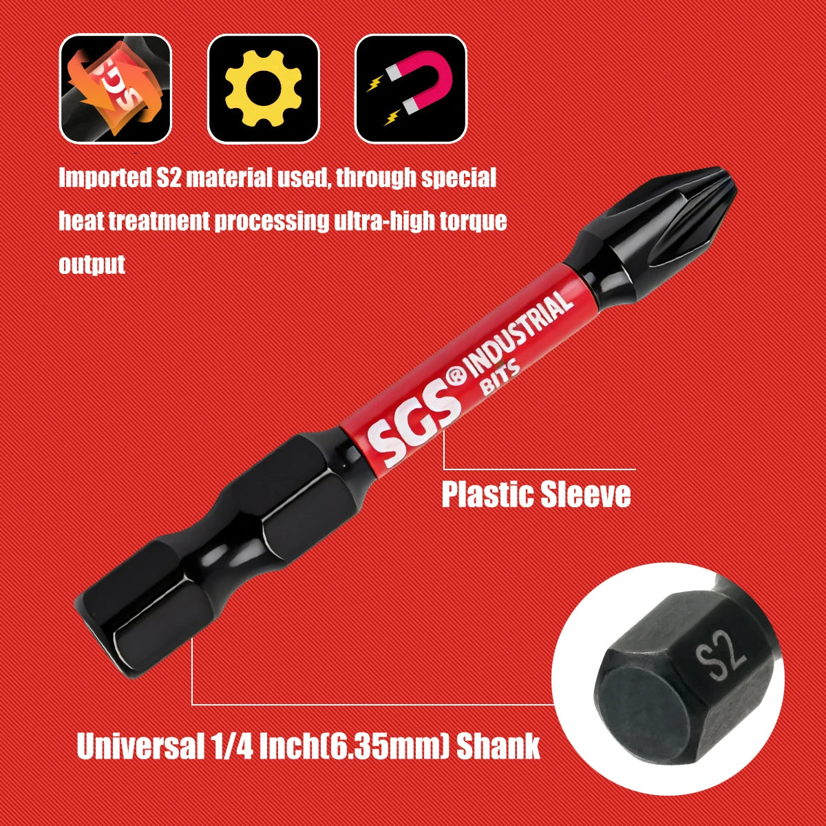 Multifunctional Screwdriver Bit Set, Ph, Pz, Sq, Hex, Torx, Sl, Multi-Specification Universal Impact Screwdriver Bit Set, 50mm, Magnetic Bits, S2 Steel Material, Universal 1/4" Hex Shank Compatible with Electric Drills, Elect