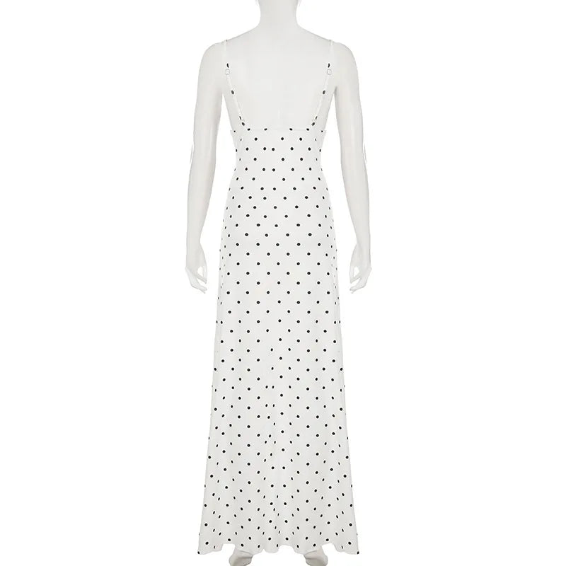 Tossy Lace V-Neck Patchwork Maxi Dress Women Backless High Waist Slim Spaghetti Contrast Party Dress Female Spring Long Dress 