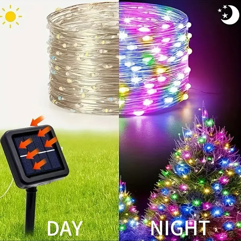 Catena luminosa a LED a energia solare con 8 modalità