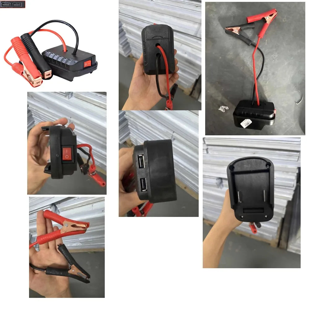 Car Lithium Battery Converter Charger Clip Auto Igniter Jump Starter For Makita Booster Cable Adapter Emergency Power DIY Tools 