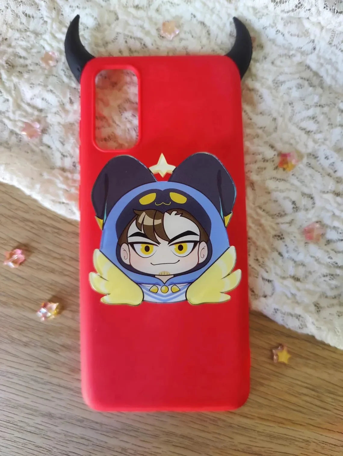 Phone Stand with Helluva Boss and Hazbin Hotel Artwork