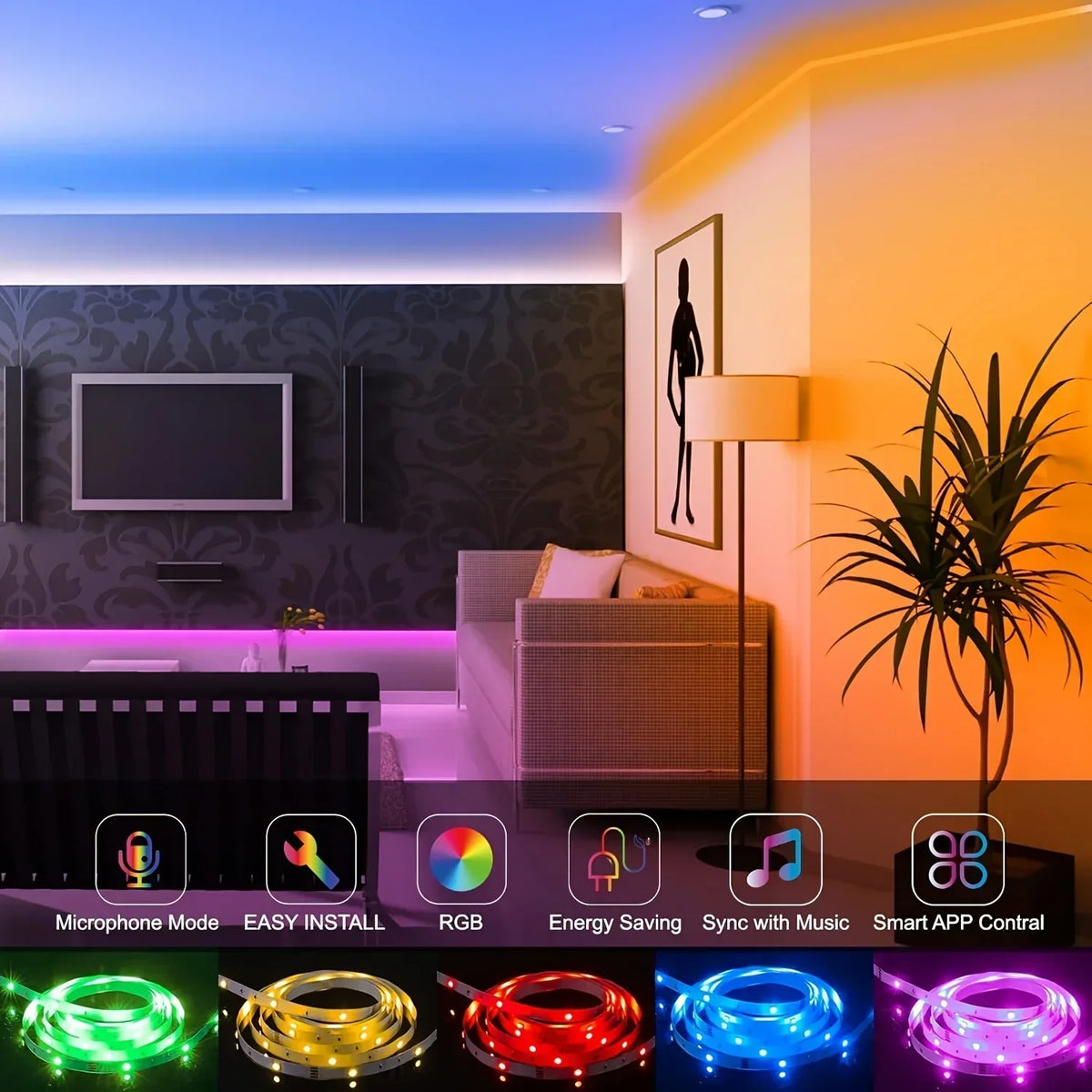 USB RGB LED Strip with Remote or Bluetooth Options