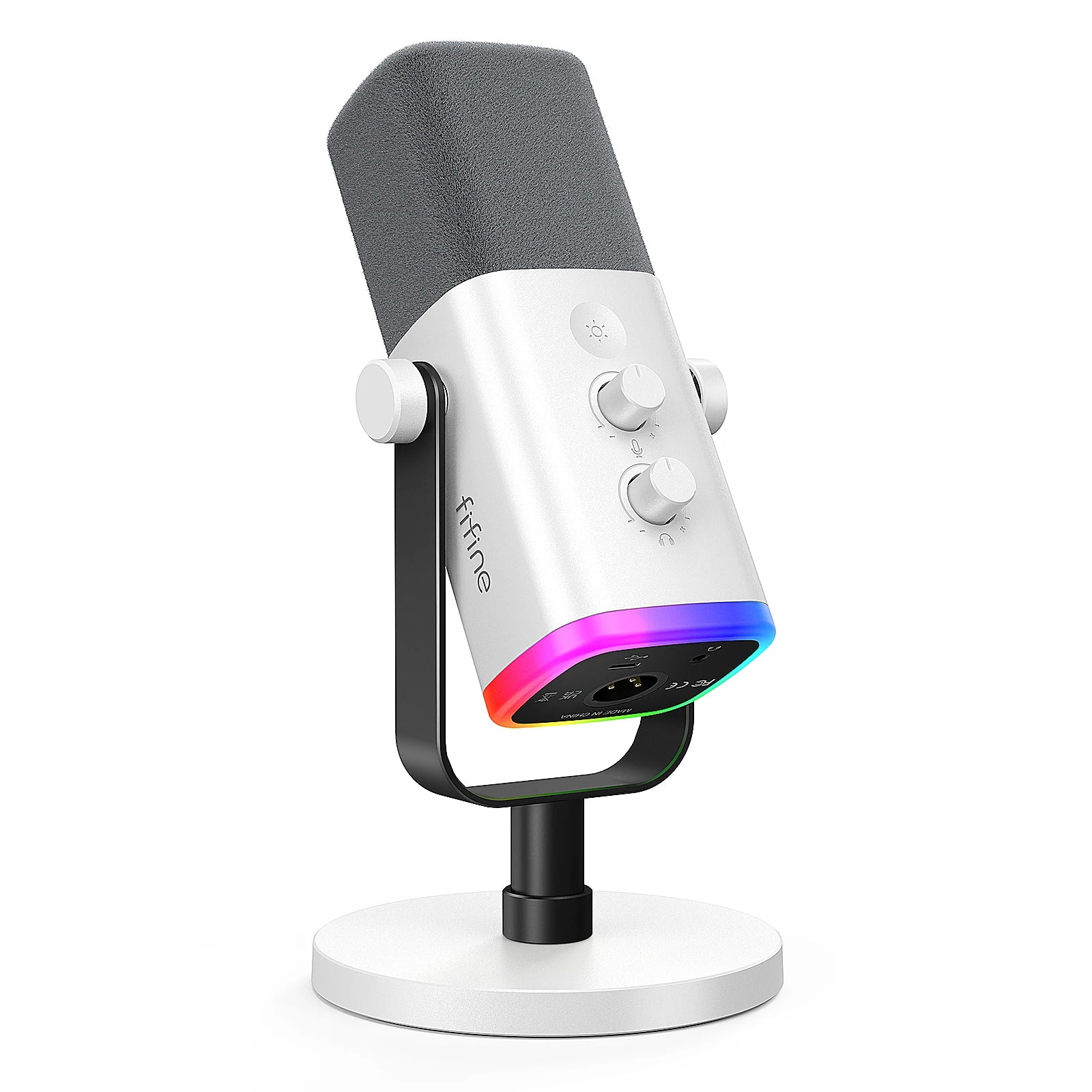 FIFINE USB/XLR Dynamic Microphone with Touch Mute and RGB