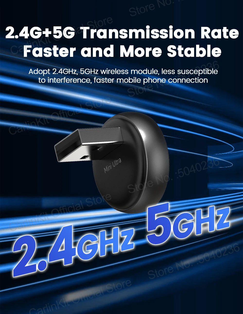 Wireless CarPlay and Android Auto USB Adapter