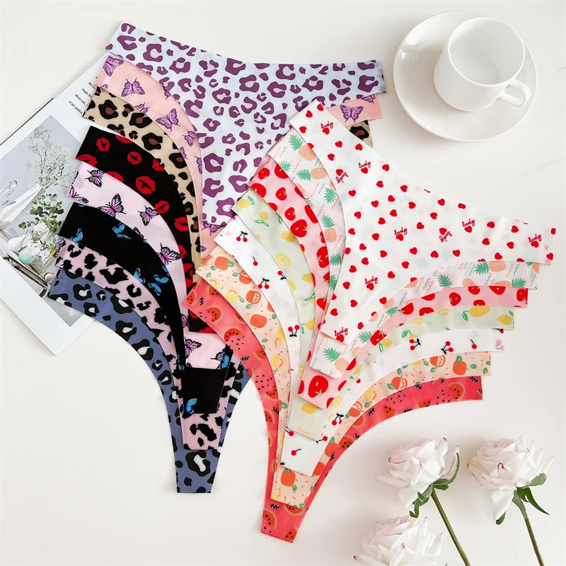 Stretchstrings voor dames met print - 4 stuks