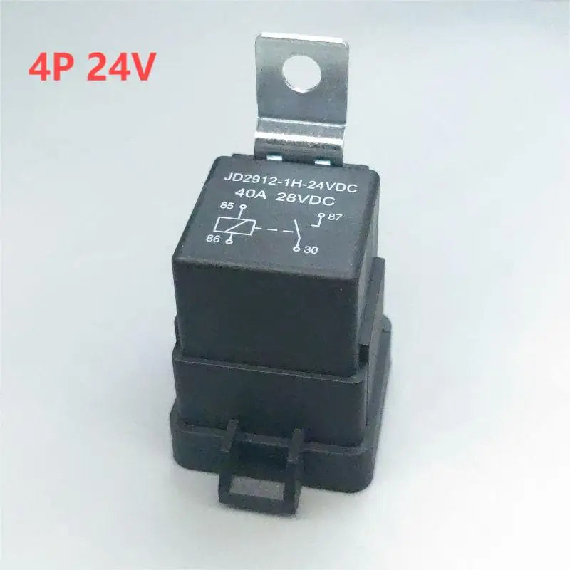 Relais automobile scellé et étanche, avec câblage intégré, DC12V/24V 40A 5 broches/4 broches, avec support et fils de 150mm