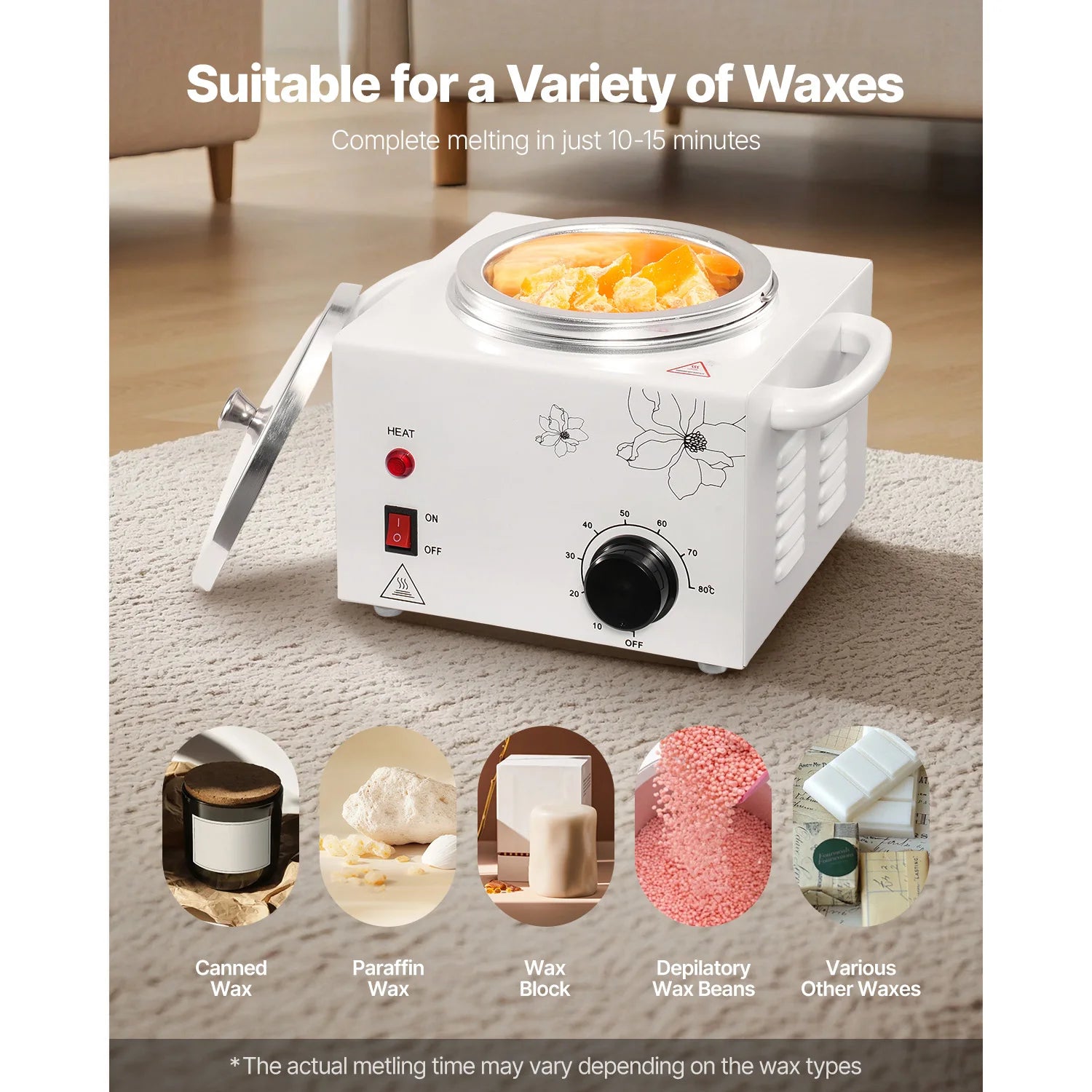 600ml Wax Warmer for Hair Removal with Adjustable Temperature Control