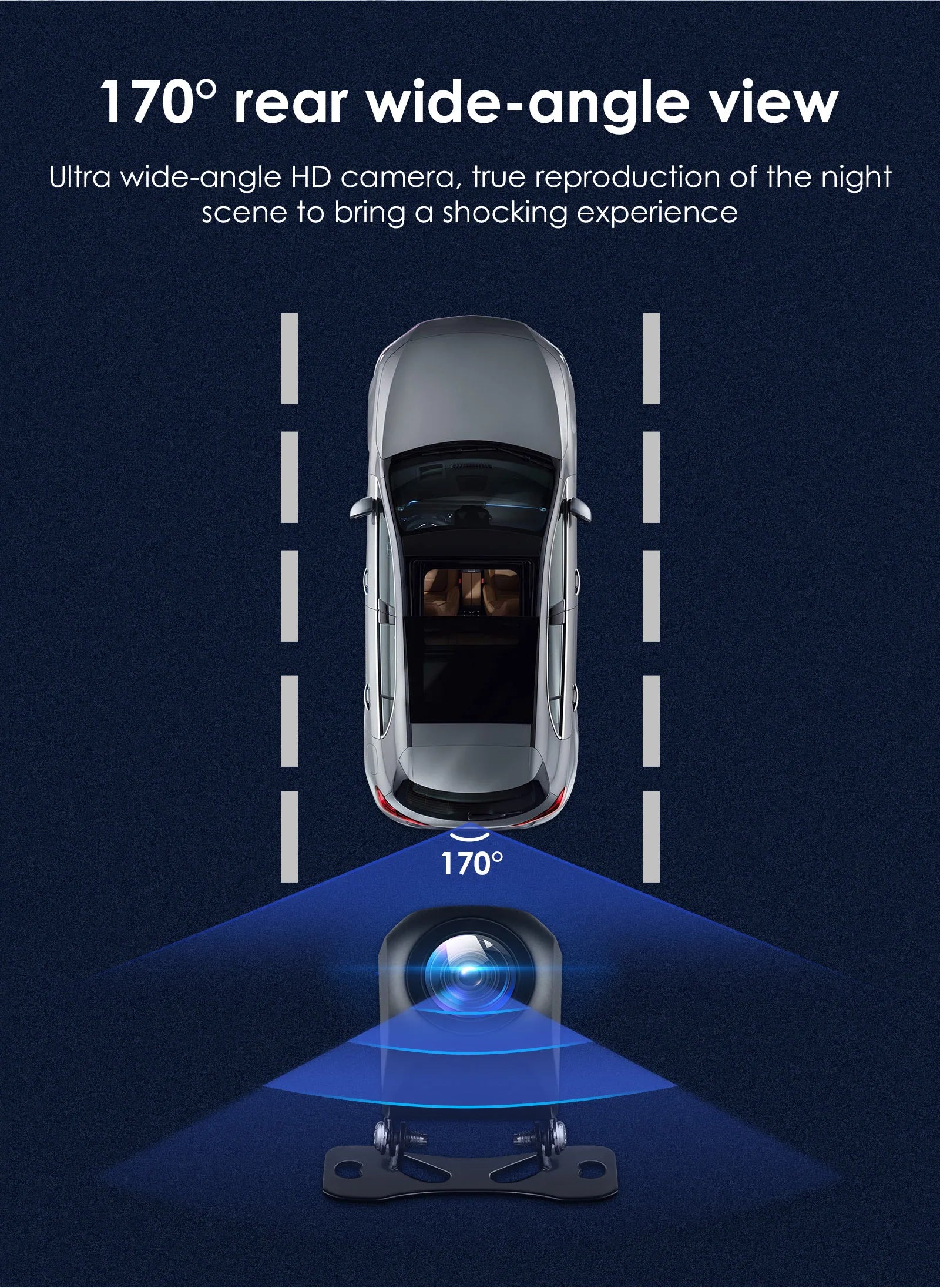 Hizpo 720P 1080P AHD Rear View Camera 140 ° 150 ° 170 ° Wide Angle Waterproof Night Vision Universal Reverse Parking Assistance