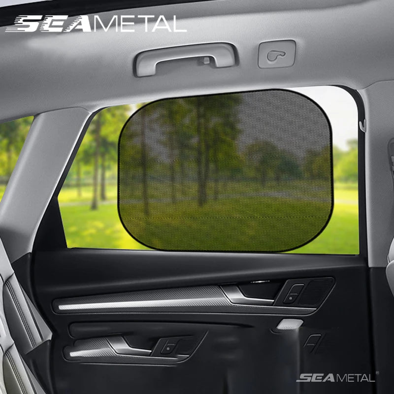 SEAMETAL 2Pcs Side Window Sun Shade for Car Mesh Curtains Sunmmer Sun Protection Window Screen Sunshade UV Blocker Anti-Glare