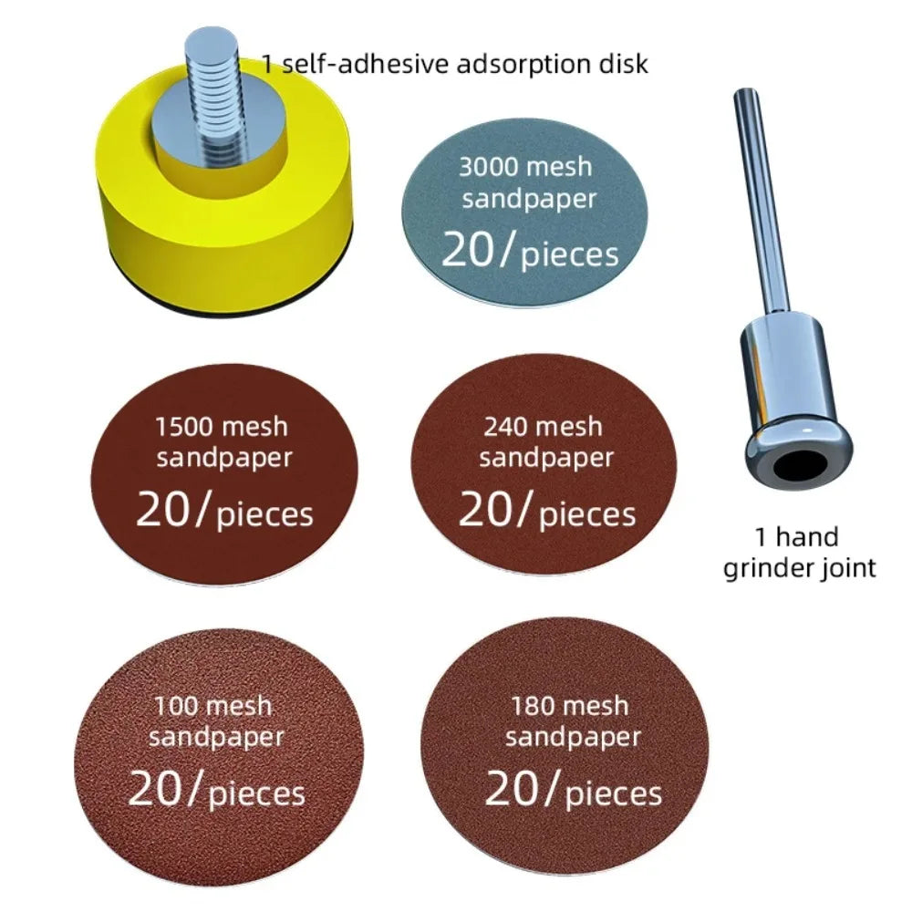 100-Piece 25 mm Sanding Disc Kit