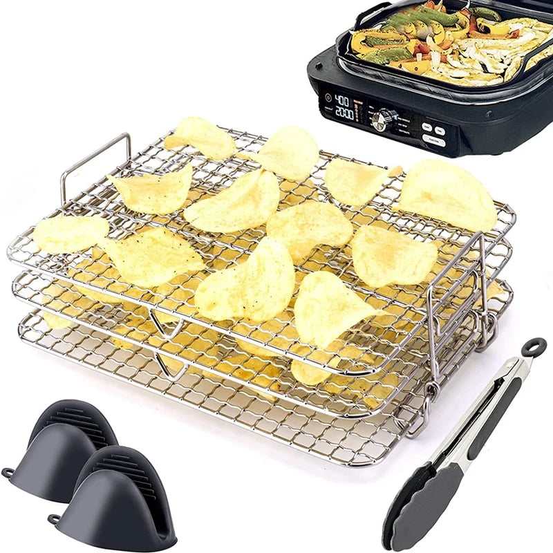 3-Tier Air Fryer Rack for Matching Foodi Grill XL