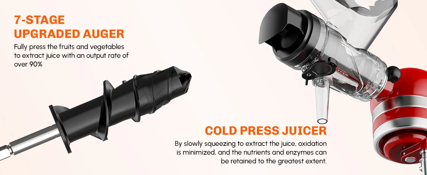 Masticating Juicer Attachment for KitchenAid Stand Mixer