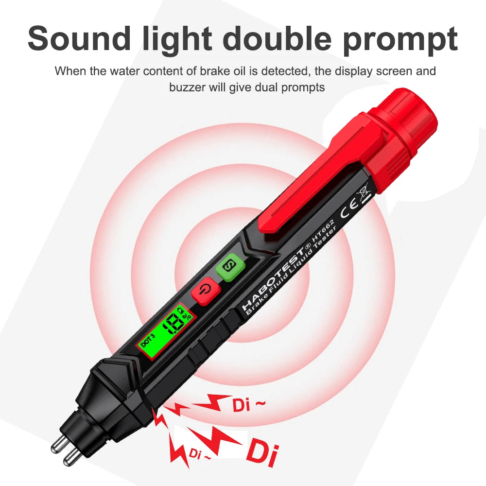 3-Colors Backlight Portable Digital Brake Fluid Tester Accurate Auto Car Brake Oil Tester Sound Light Alarm DOT3 DOT4 DOT5.1