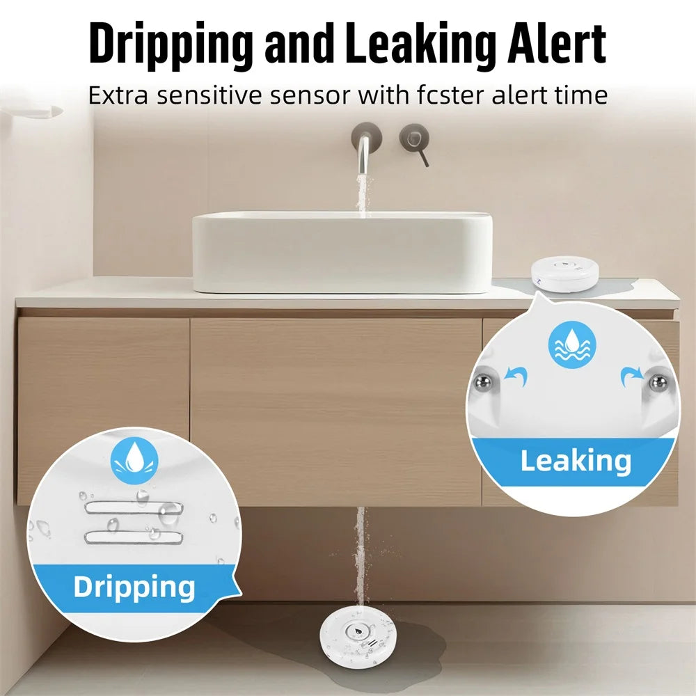 Tuya Water Leak Detector with App Monitoring