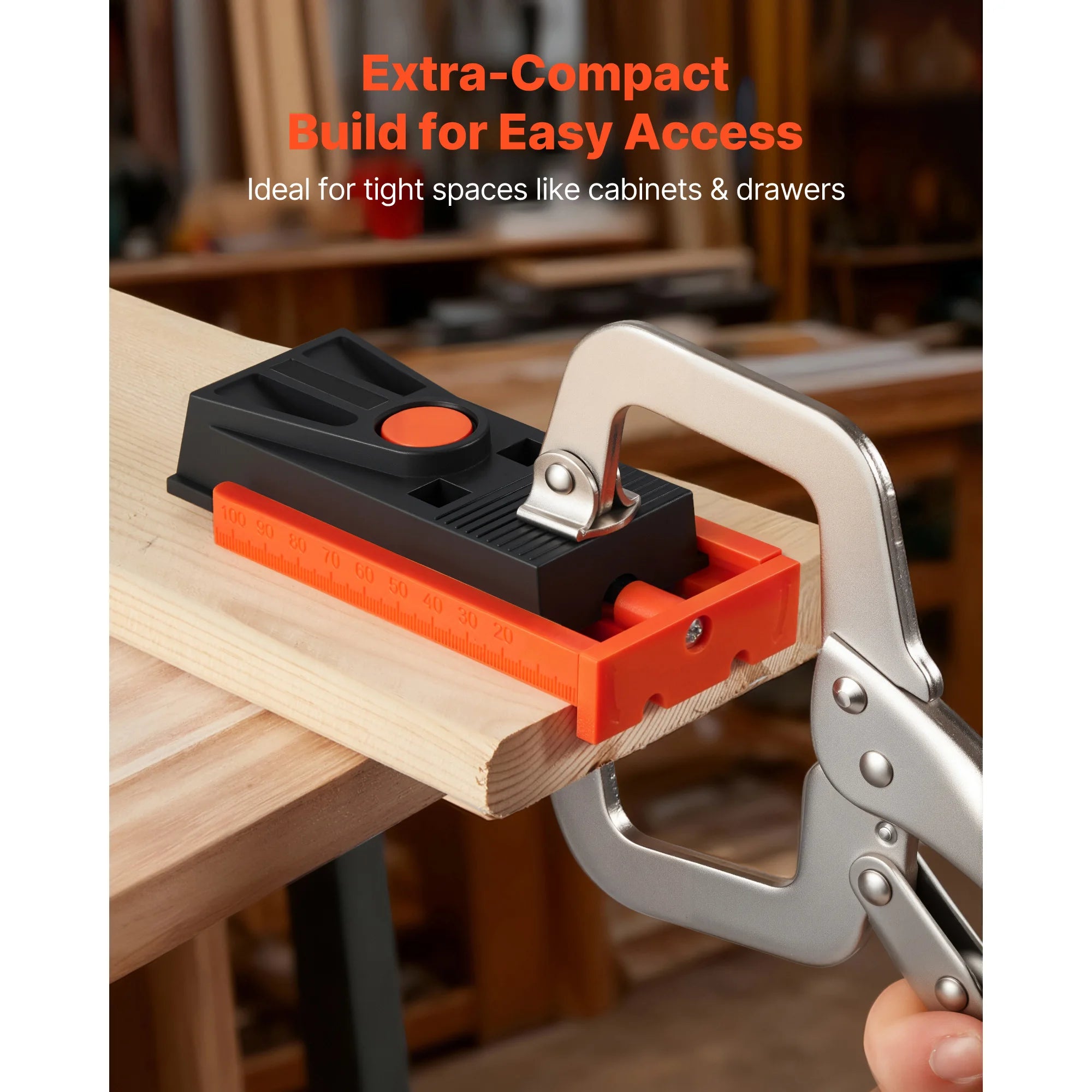 Adjustable Pocket Hole Jig Kit 1/2–1-1/2 in for Woodworking