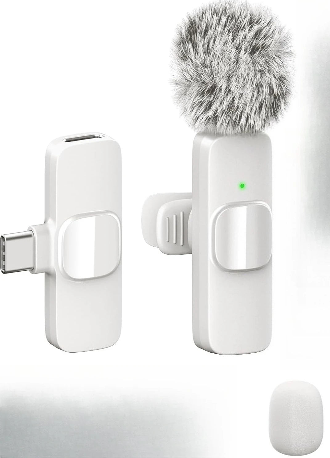 Trådløst lavalier-omvendt mikrofon mini slips støyreduksjon for iPhone 15/16/17 iPad Android Vlogging intervju - kompakt lydopptak