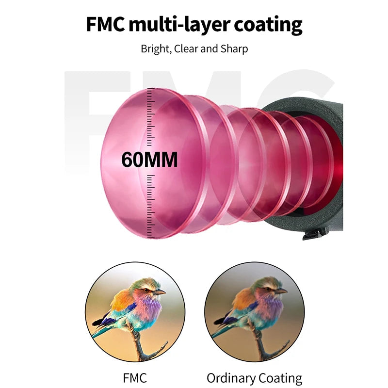 25-75x60 Spotting Scope Zoom Monocular high power telescope Bak4 Prism ED Lens For Outdoor Camping Bird Watching hunting 