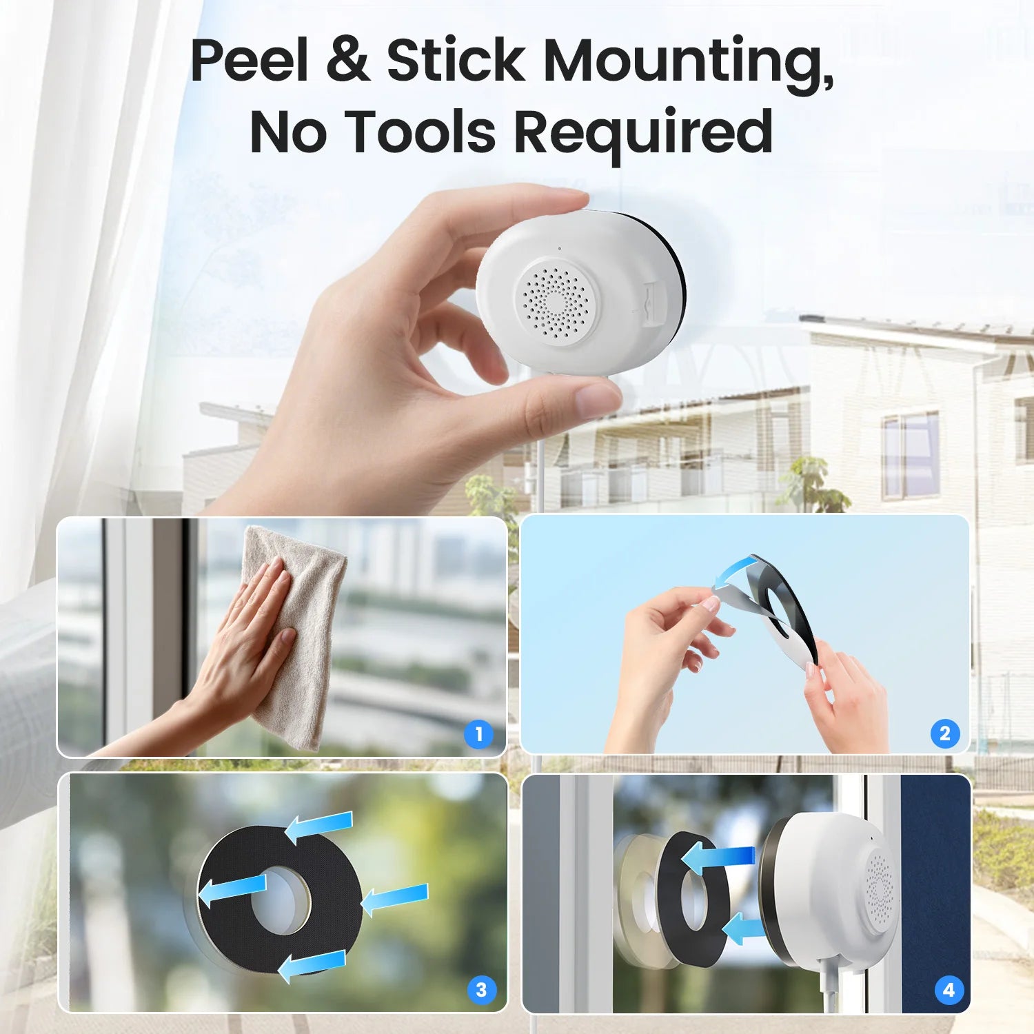 ZOSI C680 2K Window Security Camera with Full-Color Night Vision