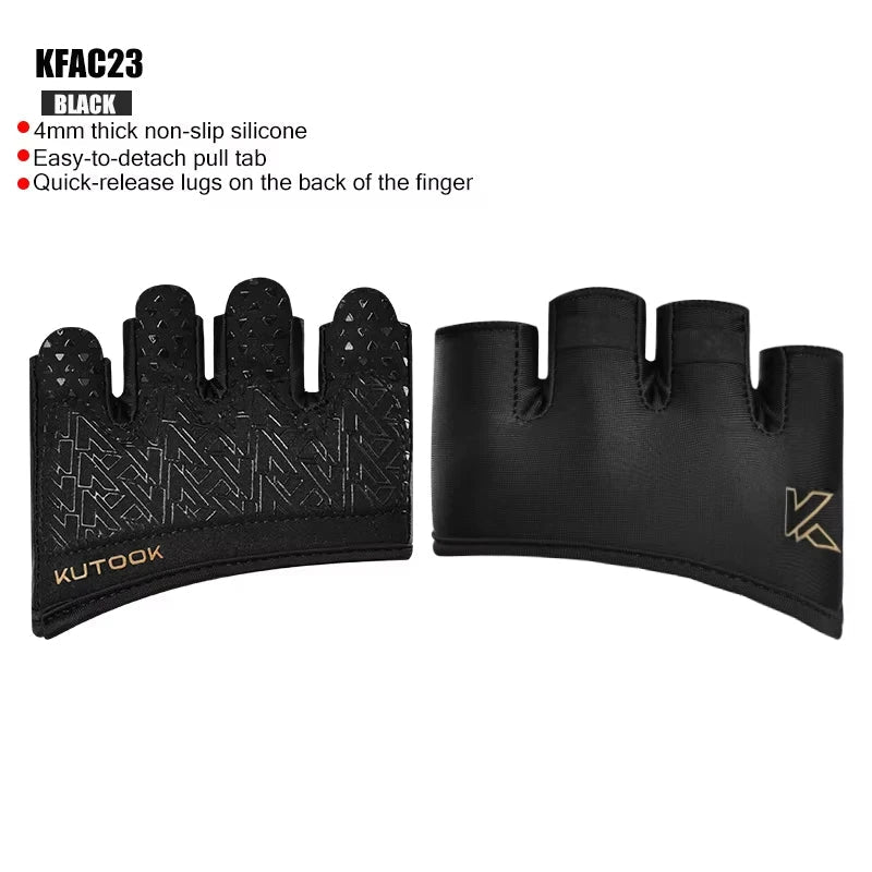 KUTOOK Men's And Women's Fitness Four Fingers Gloves Breathable Anti-slip Shock Absorption Yoga Dumbbell Cycling Sports Gloves 