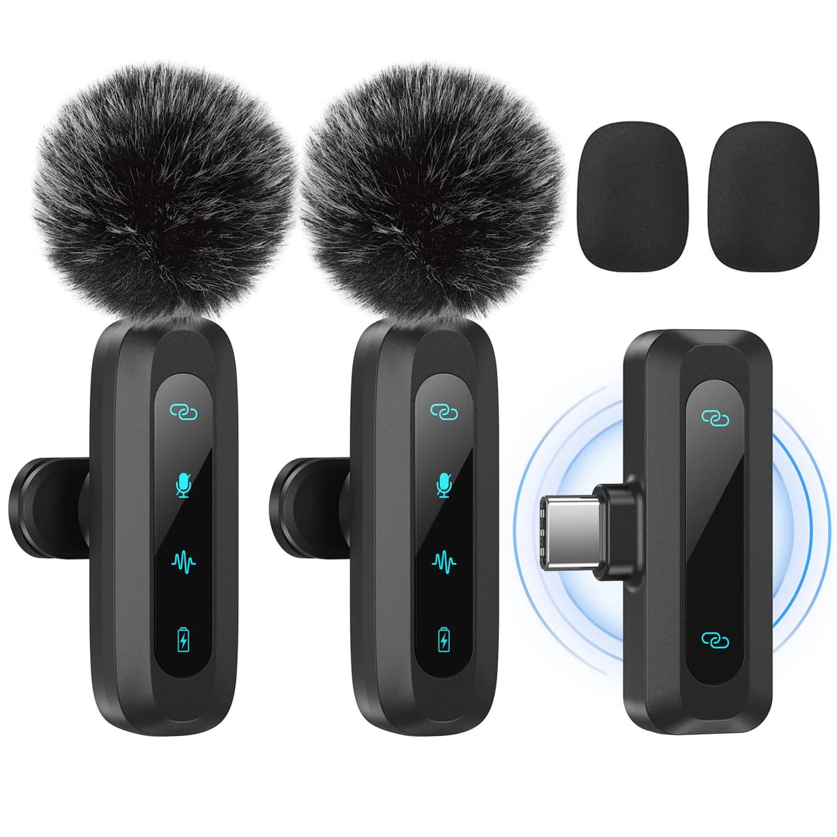 USB-C Wireless Lavalier Microphone Set