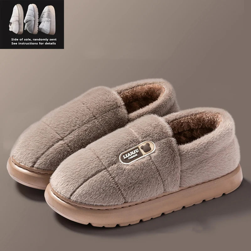 Men's Winter Plush Wrap-Heel Slippers