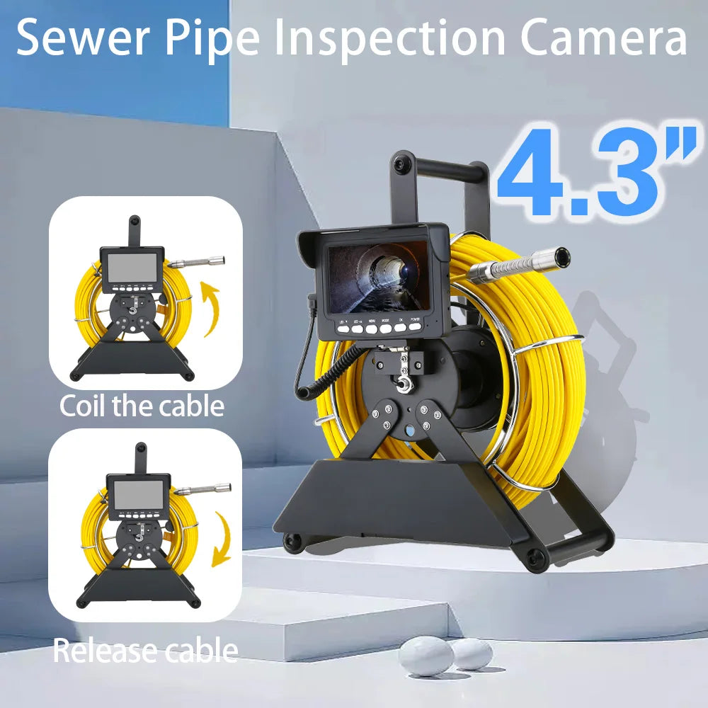 4.3" Sewer Pipe Inspection Camera with DVR Option
