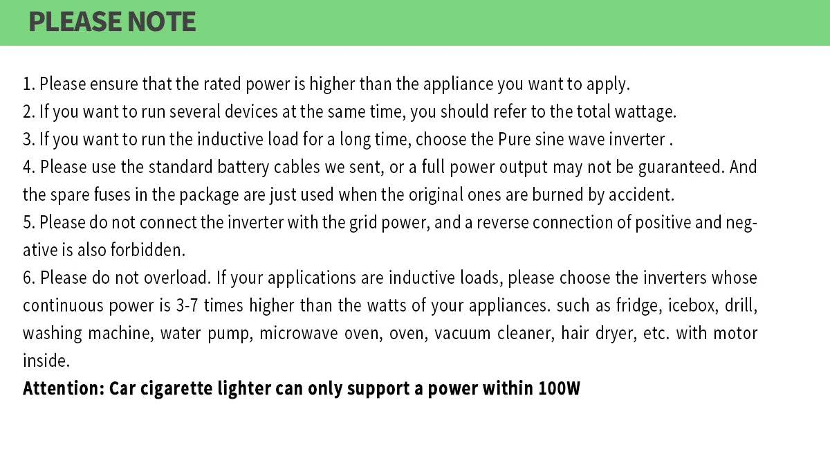 12V/24V Power Inverter 600W-2500W AC 110V Universal Socket