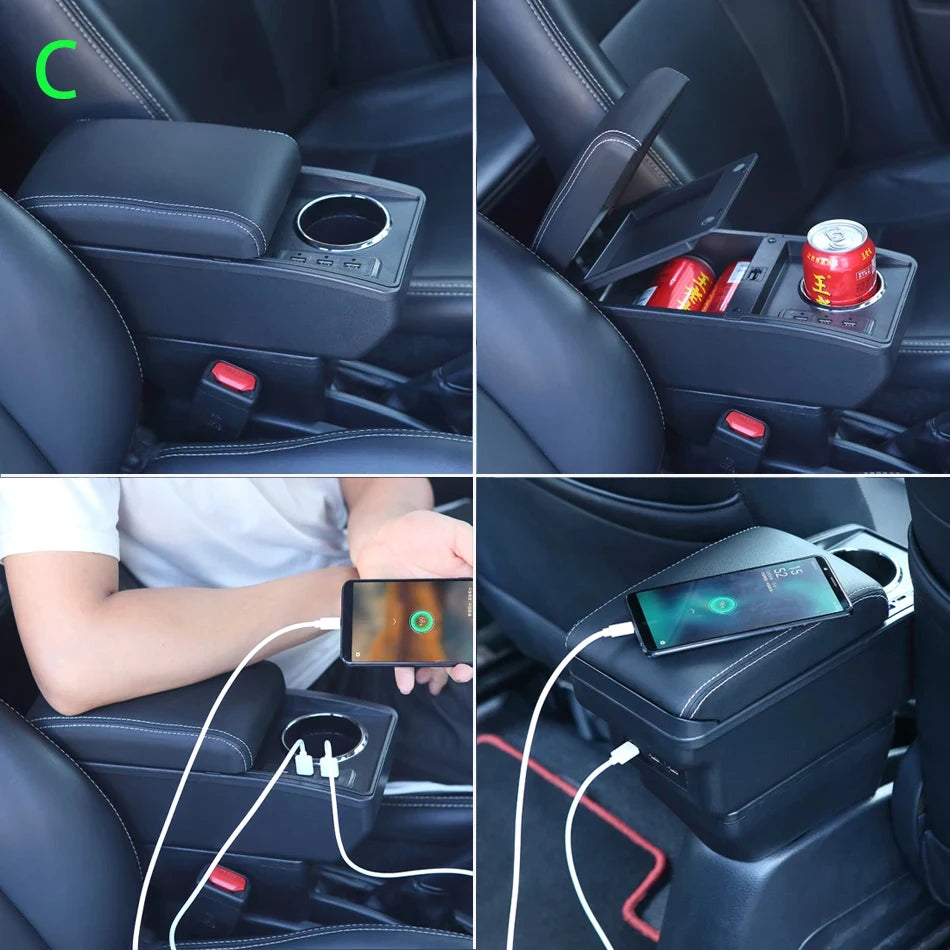 Universal Car Armrest Universal Model Armrest Box Central Storage Box Dedicated Cup Holder Retrofit Parts Interior Accessories