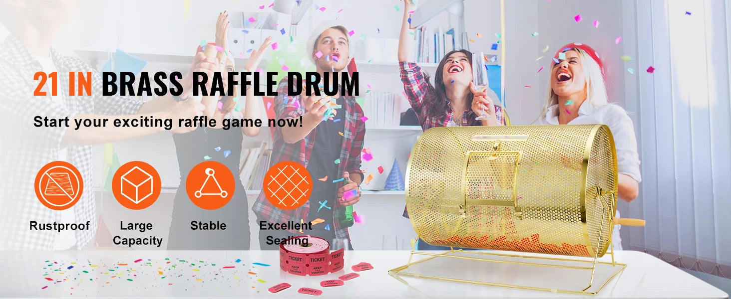 Raffle Drum Spinning Cage with Large Capacity for Events & Drawings