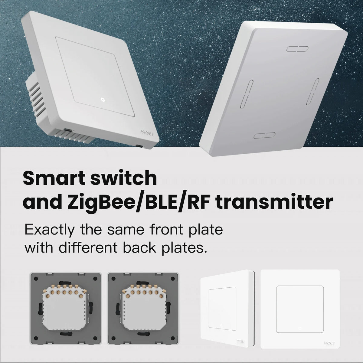 MOES Smart Light Switch Tuya ZigBee Star Ring Series No Neutral Wire No Capacitor Needed Smart Life Works with Alexa Google Home