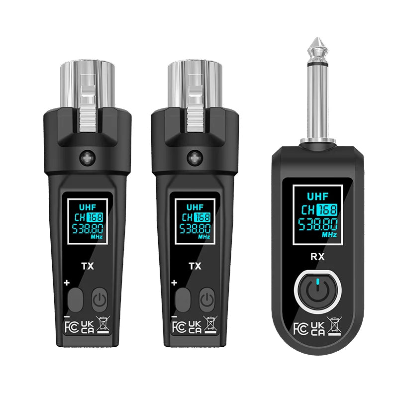 Súprava bezdrôtového XLR audio vysielača a prijímača