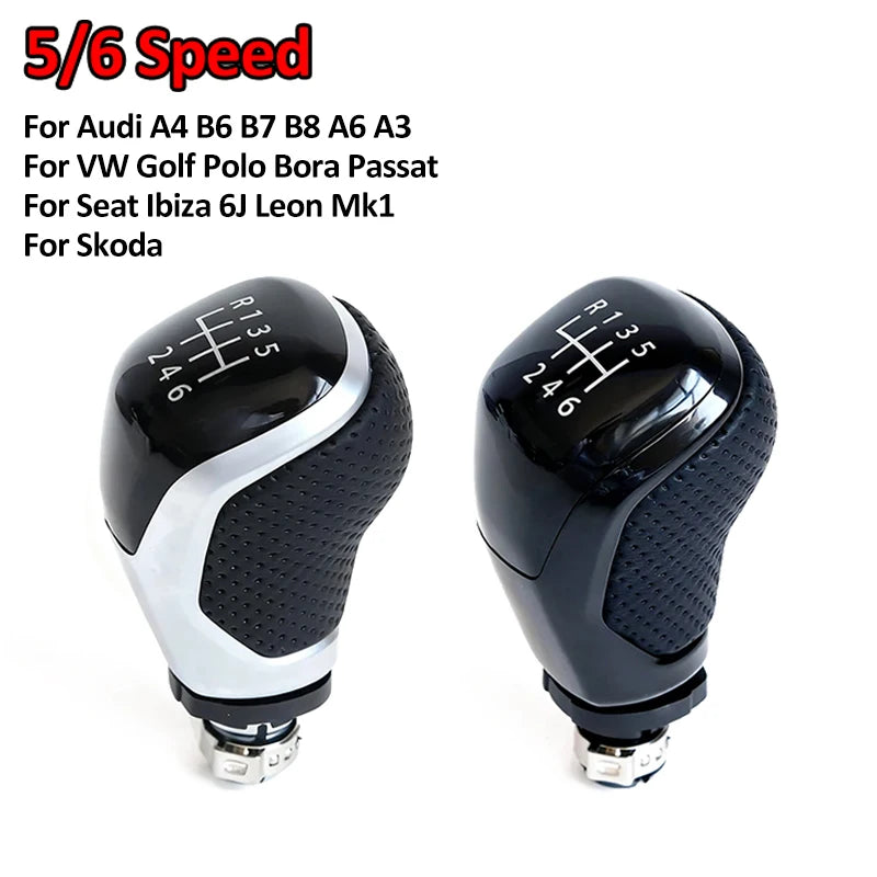 12mm 5 6 Speed Car Shift Gear Knob Lever For VW Golf Polo Bora Passat Ibiza 6J Seat Leon Mk1 Skoda Audi A4 B6 B7 B8 A6 A3