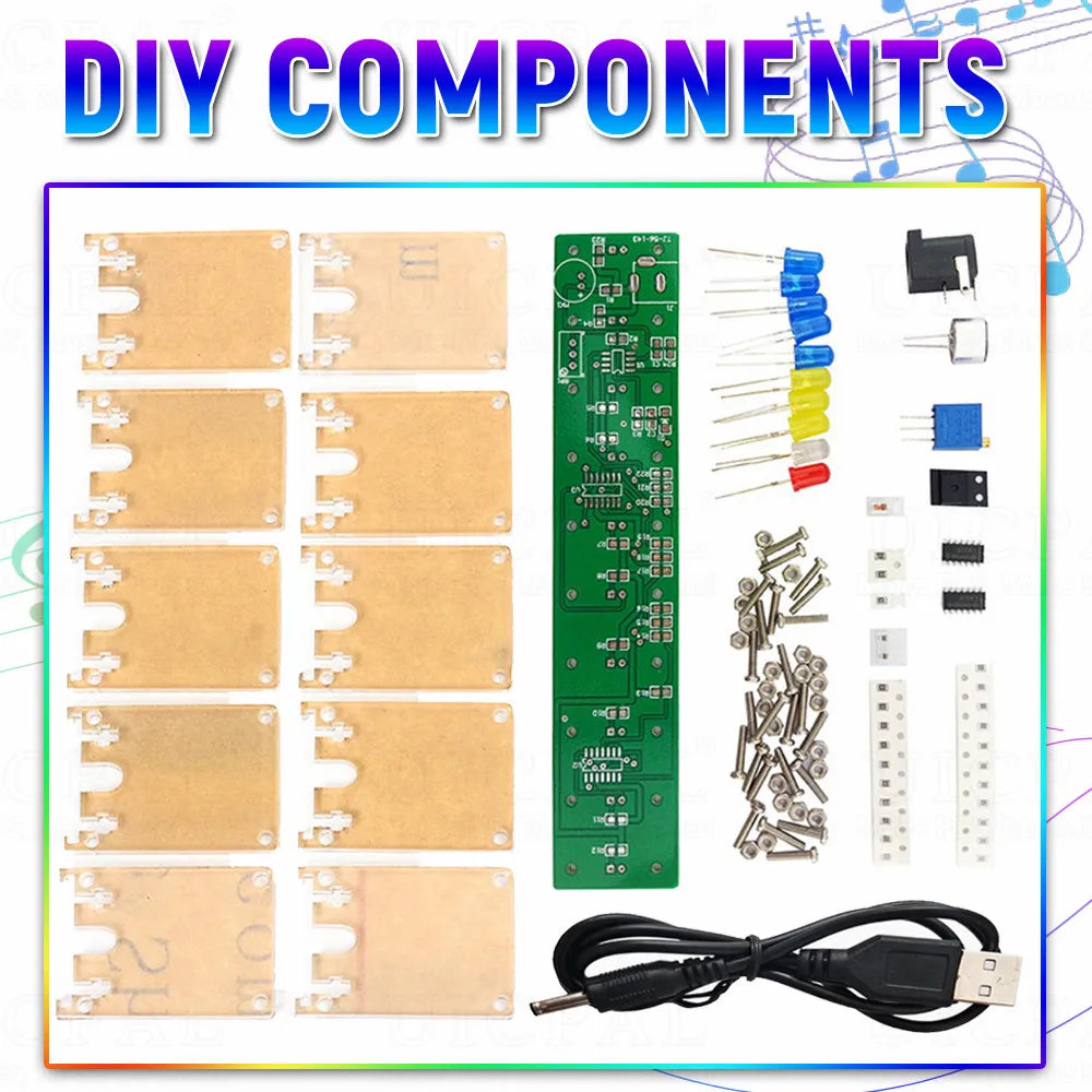 Sound-Reactive LED Spectrum Soldering Kit