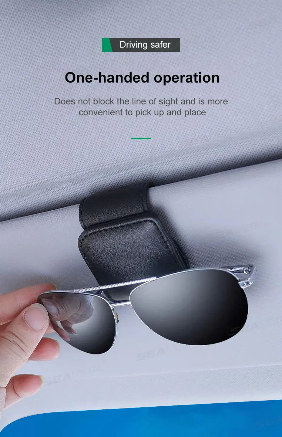 SEAMETAL Mini Car Glasses Holder Magnetic Stable Sun Visor Sunglasses Clip Glasses Storage Clip Universal Auto Eyeglasse Holder